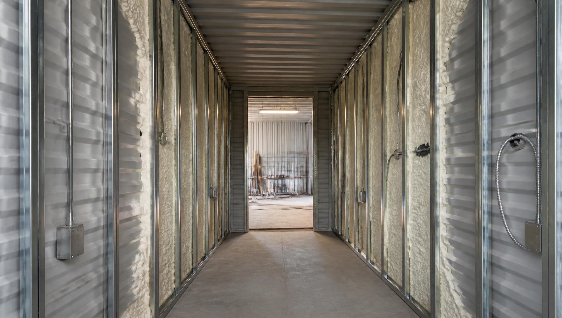 Module shell at the framing and insulation stage