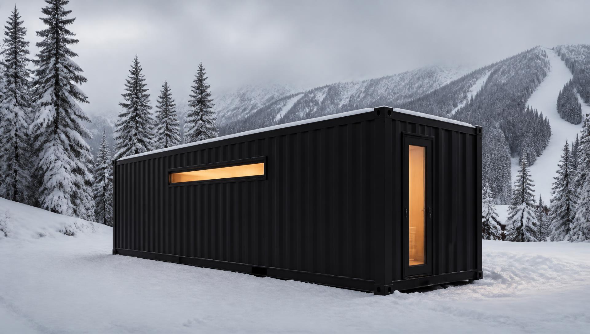 Training module at a ski property in deep snow